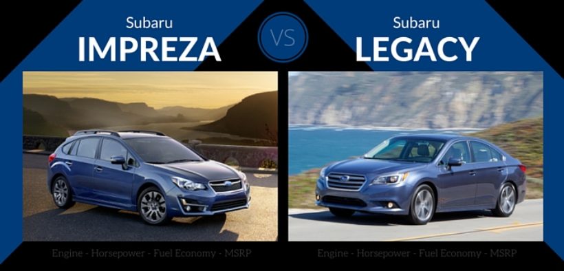 2016 Subaru Impreza vs Subaru Legacy