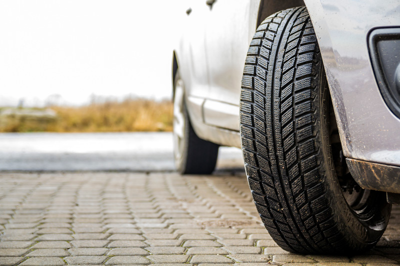 Car parked with all-season tires