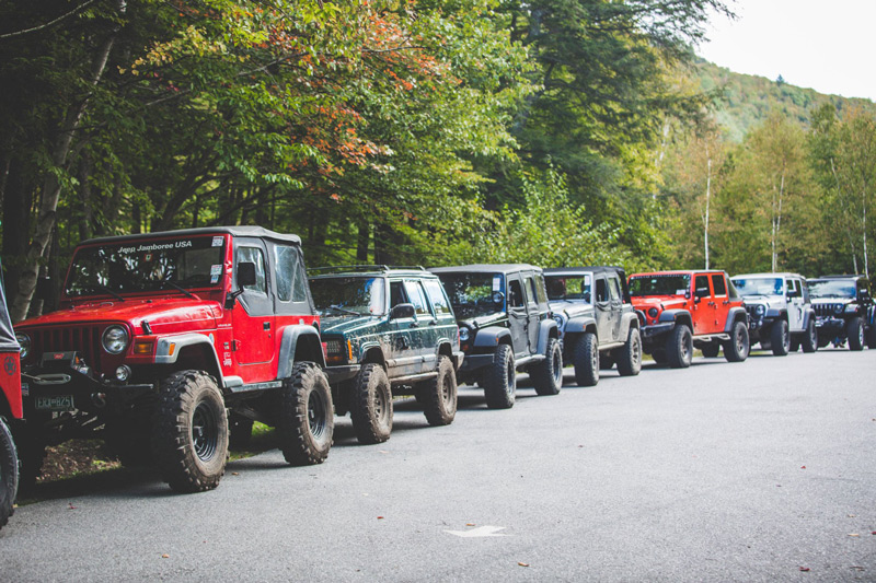 Multiple Jeeps lined up