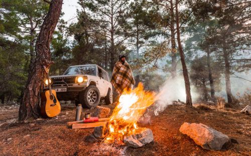 car camping in an SUV