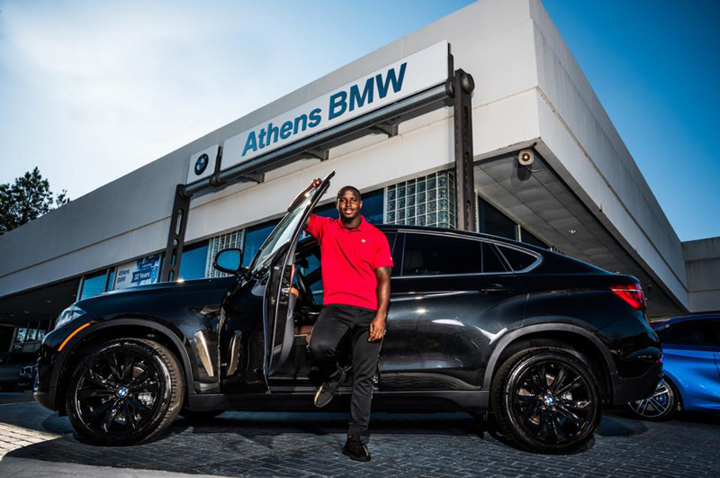 Sony Michel with his BMW