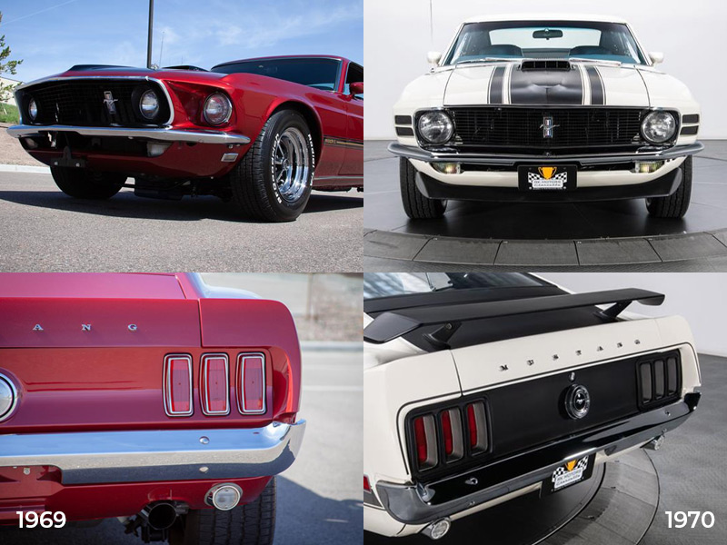 1969 vs 1970 Ford Mustang grill and taillights