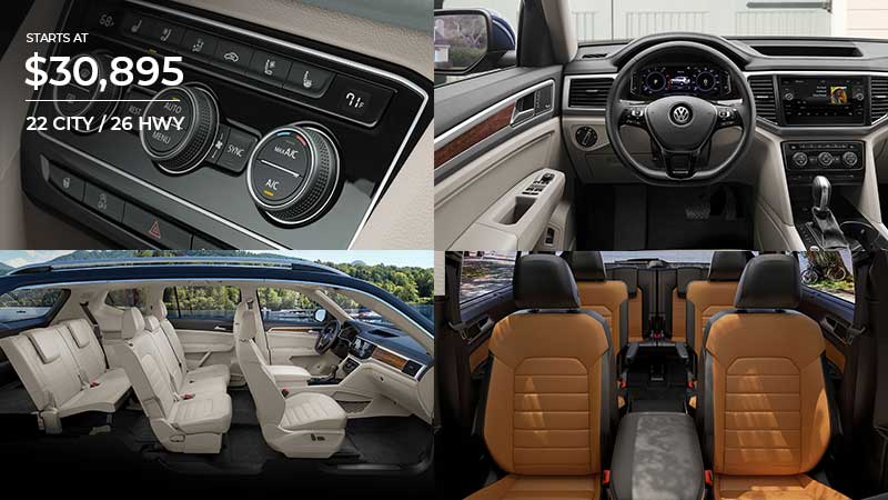 Collage of VW Atlas interior photos
