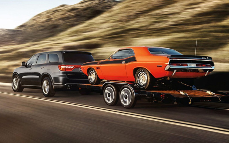 2020 Dodge Durango hauling 1970s Dodge Challenger - dodge.com