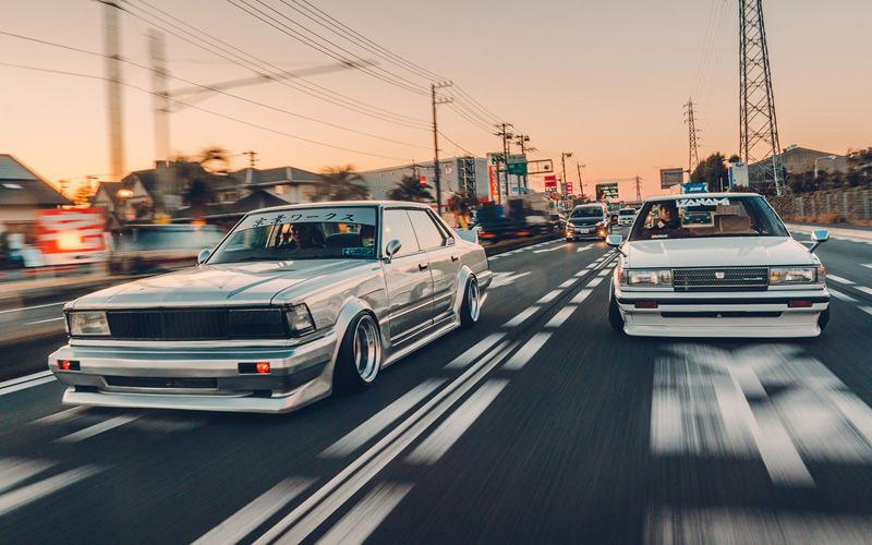 JDM tuners cruising down a Japanese road - markriccioni.co.uk