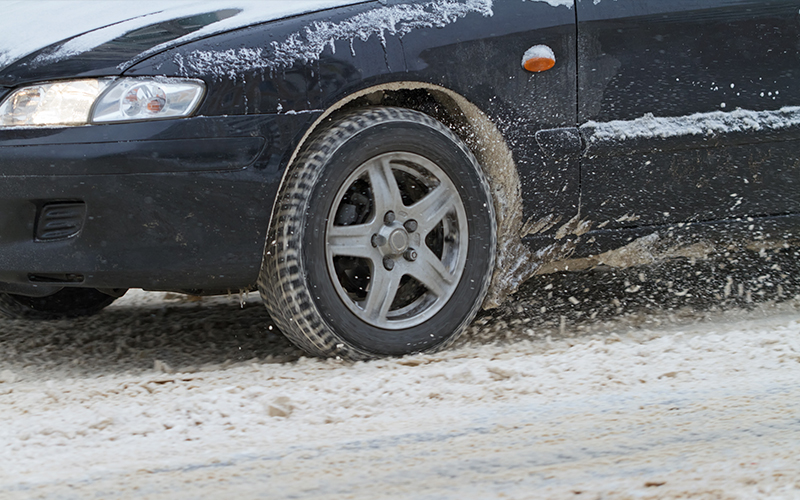 Car with ice, snow and salt on it Car with ice, snow and salt on it