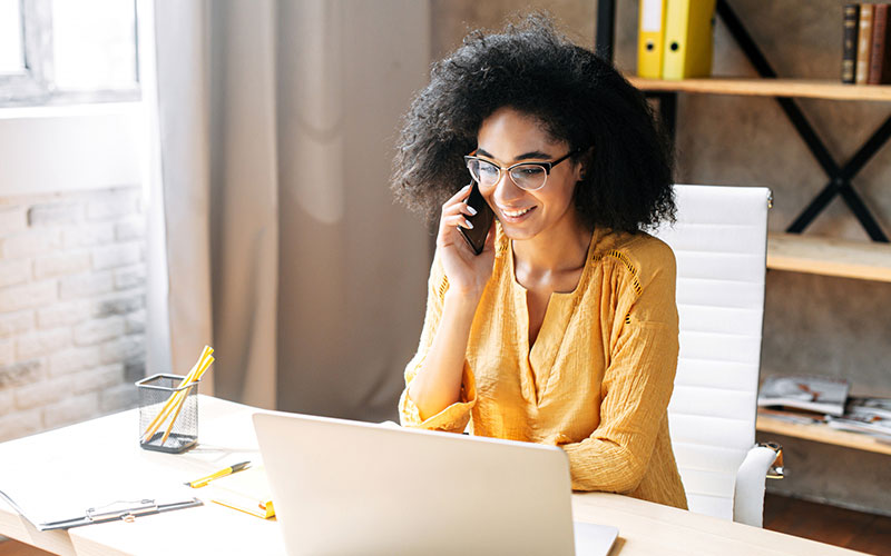 Woman talking on the phone