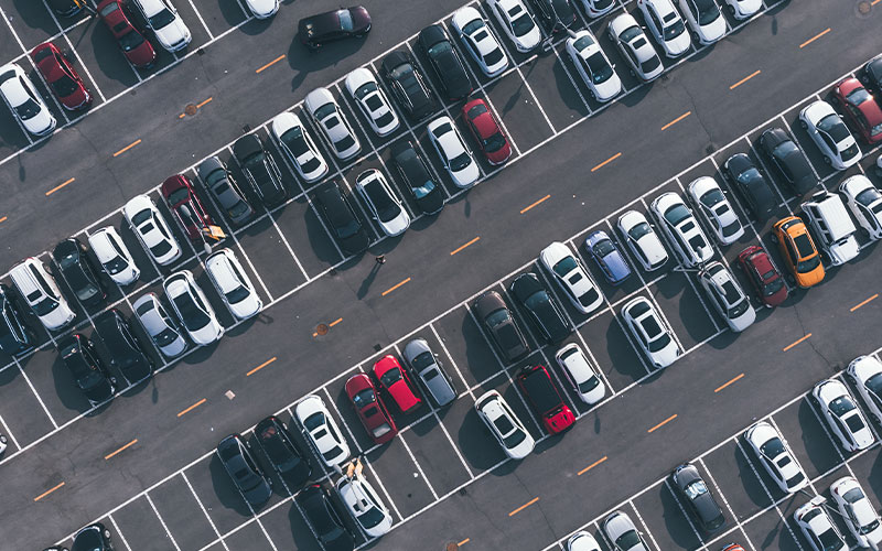 Car lot with open spaces Car lot with open spaces