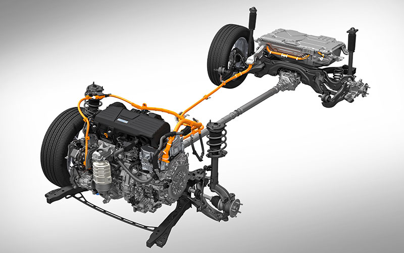 2020 Honda CR-V Hybrid Powertrain layout - hondanews.com