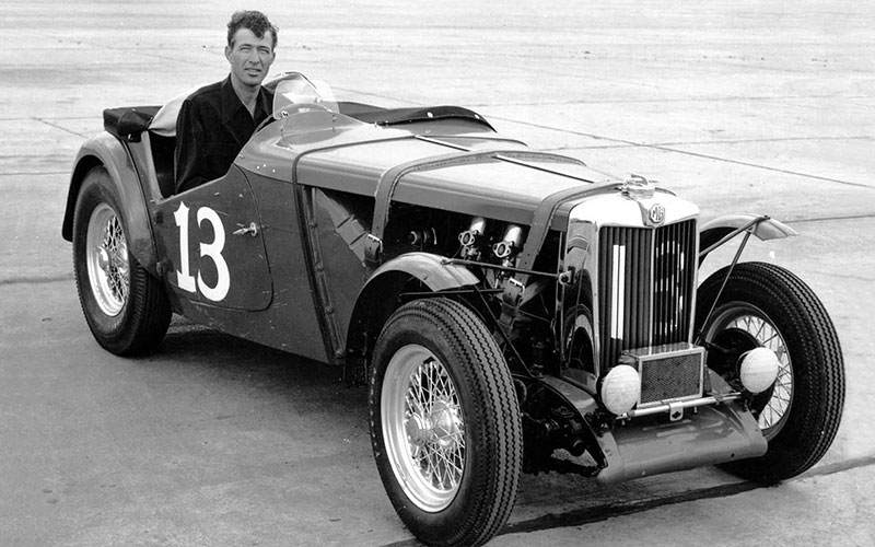 Carroll Shelby in an MG-TC - shelby.com