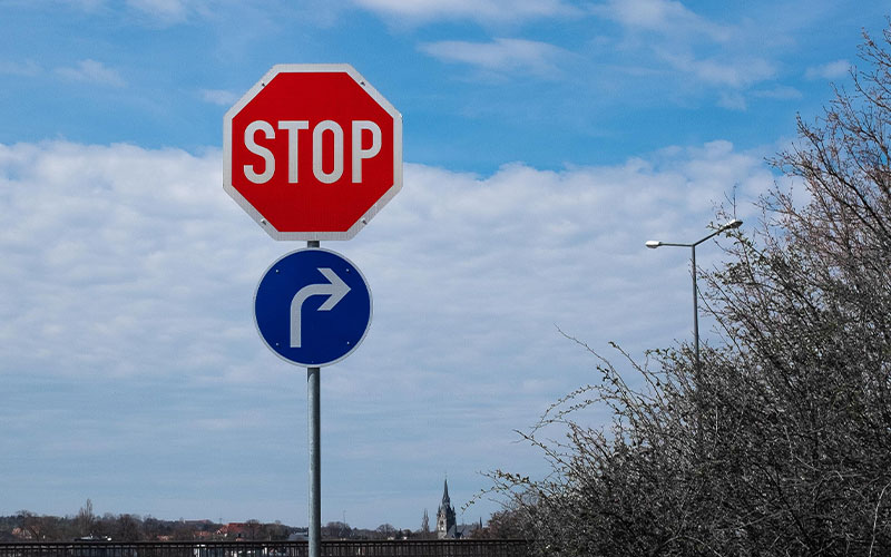 Stop ahead sign