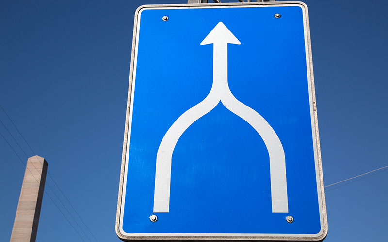 Zipper Merge traffic sign
