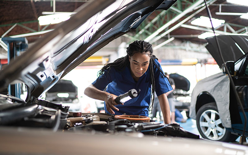 Vehicle receiving an inspection