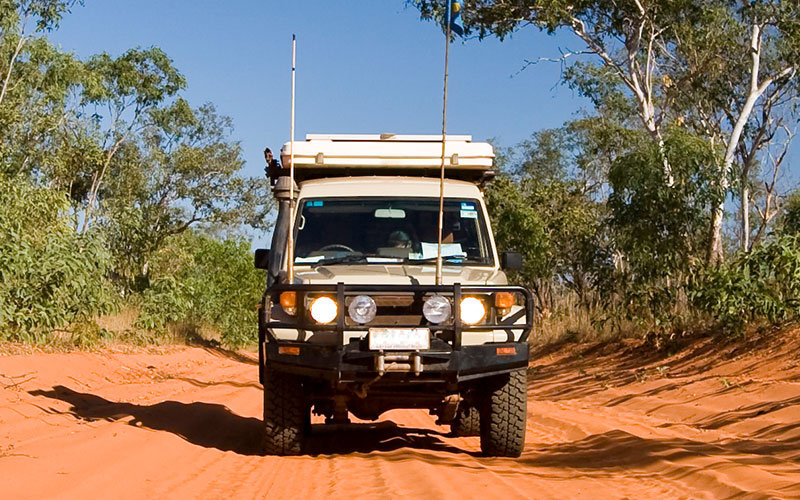 Vehicle driving in the Australian Outback