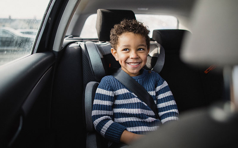 Child sitting in a vehicle