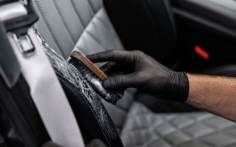 Cleaning leather upholstery