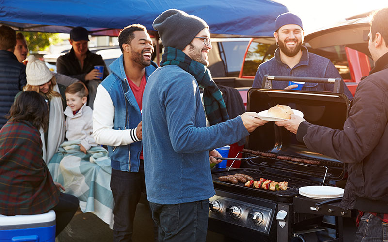 Grilling at a tailgate party