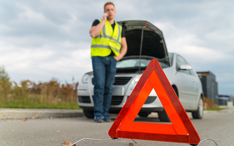 Person wearing reflective gear