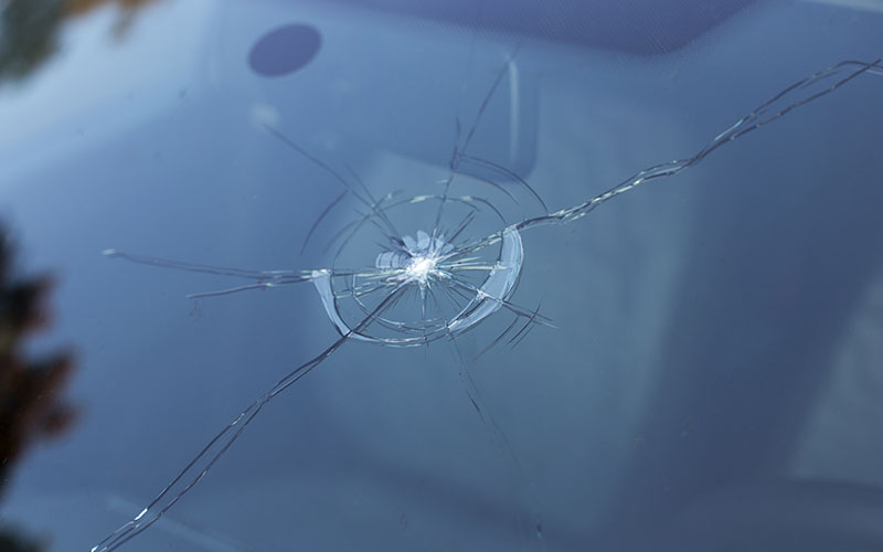Cracked windshield
