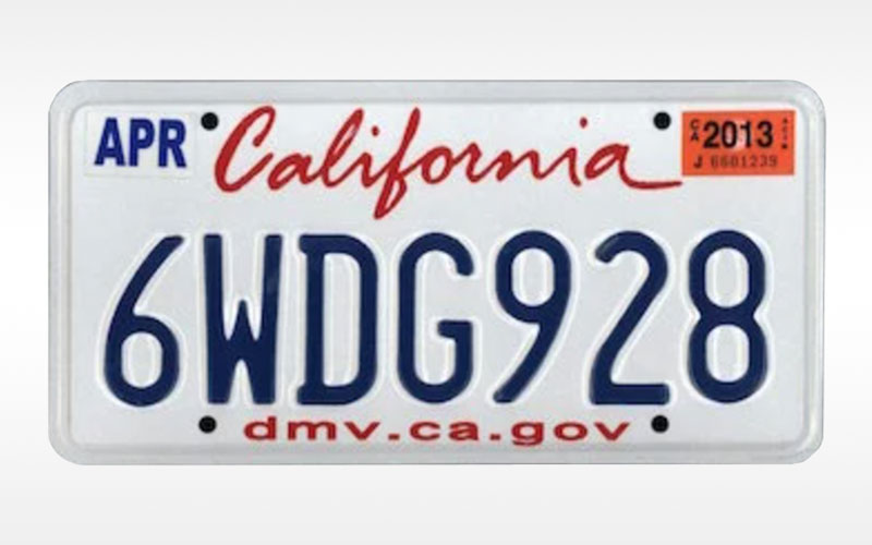 California Cursive Plate - vincheck.info
