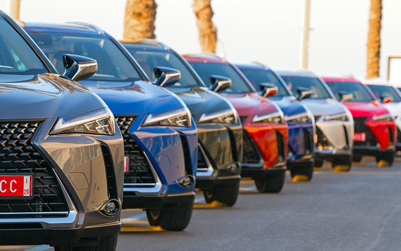 Vehicles in a lot