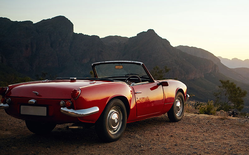 Car parked at an overlook