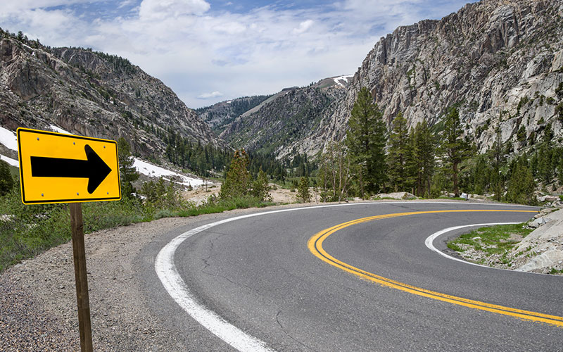 Sharp turn in the road Sharp turn in the road