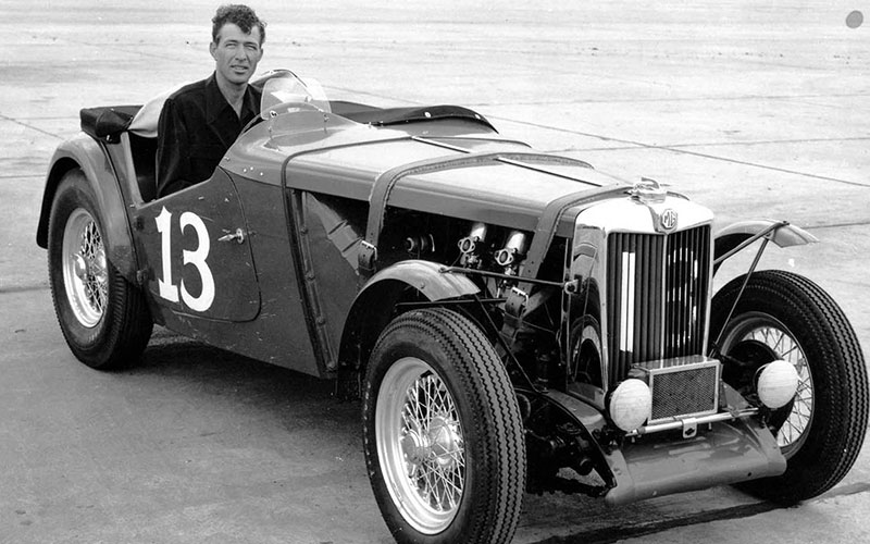 Carroll Shelby in an MG TC - shelby.com