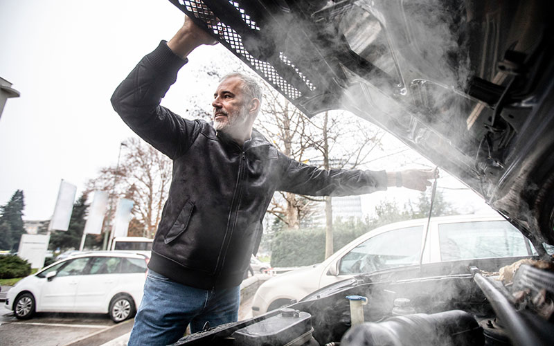 Overheated vehicle