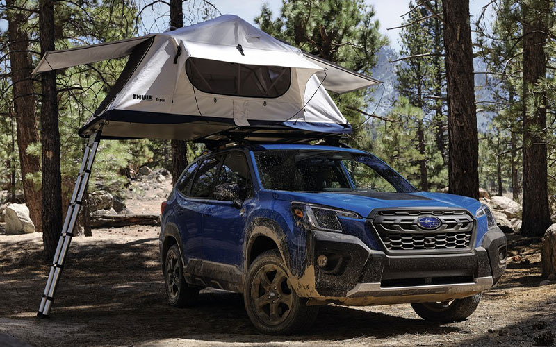 Subaru Forester with rooftop tent - netcarshow.com