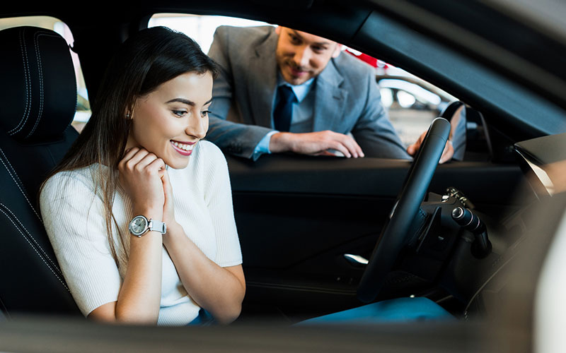 Customer testing out a vehicle