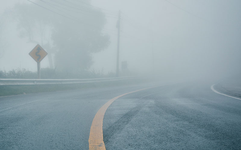 Foggy road