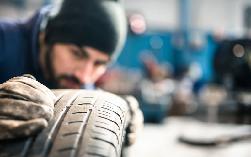 Checking over a tire