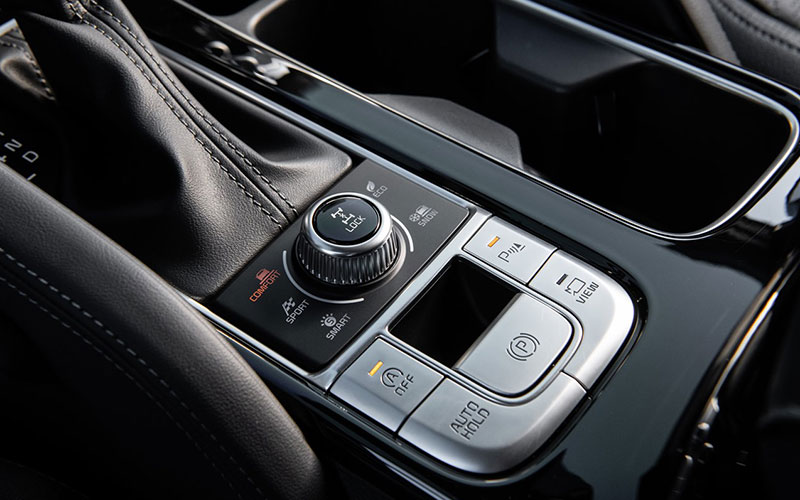 2023 Kia Telluride leather shifter with drive modes - kiamedia.com