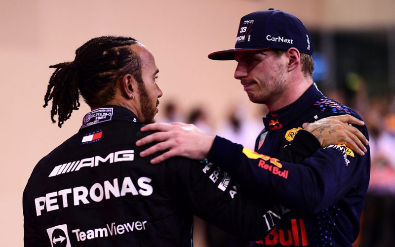 Hamilton and Verstappen after the Abu Dhabi Grand Prix - formula1.com