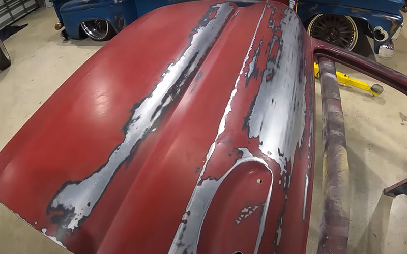 Paint removed to expose metal - Salvage to Savage on youtube.com