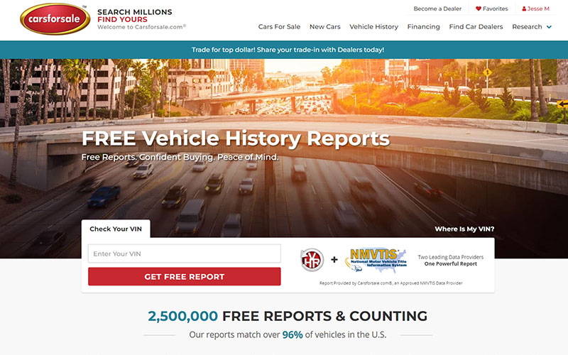 Carsforsale.com Free Vehicle History Reports