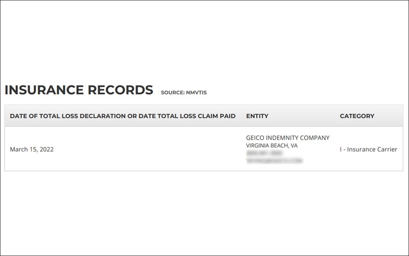 Vehicle History Report Insurance Records - carsforsale.com