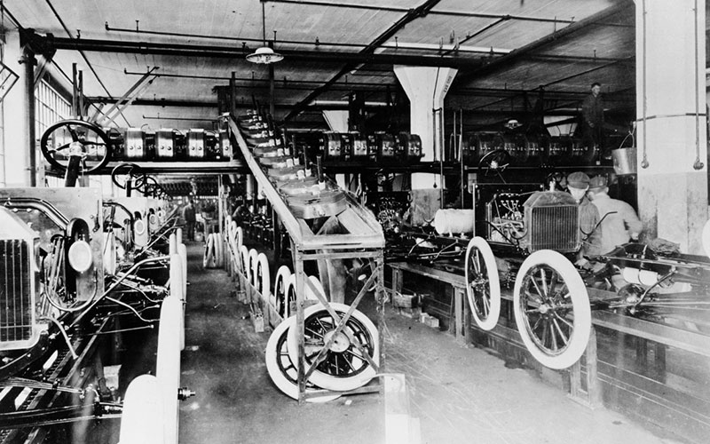Early Model T assembly line - media.ford.com