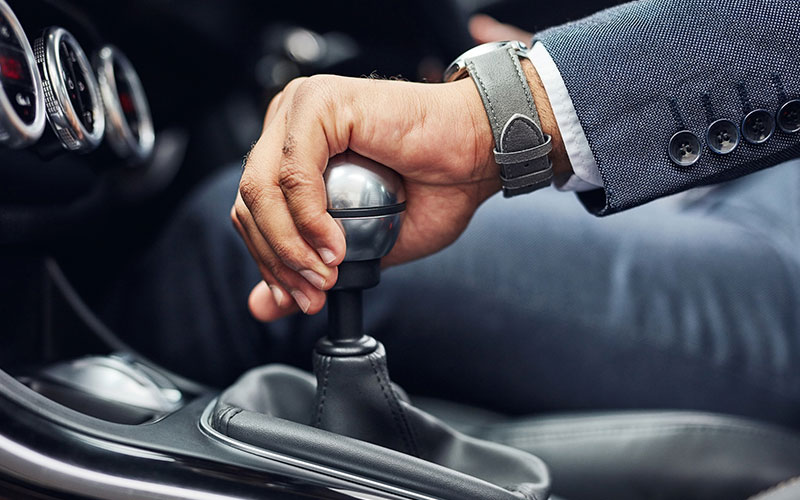 Driver shifting gears