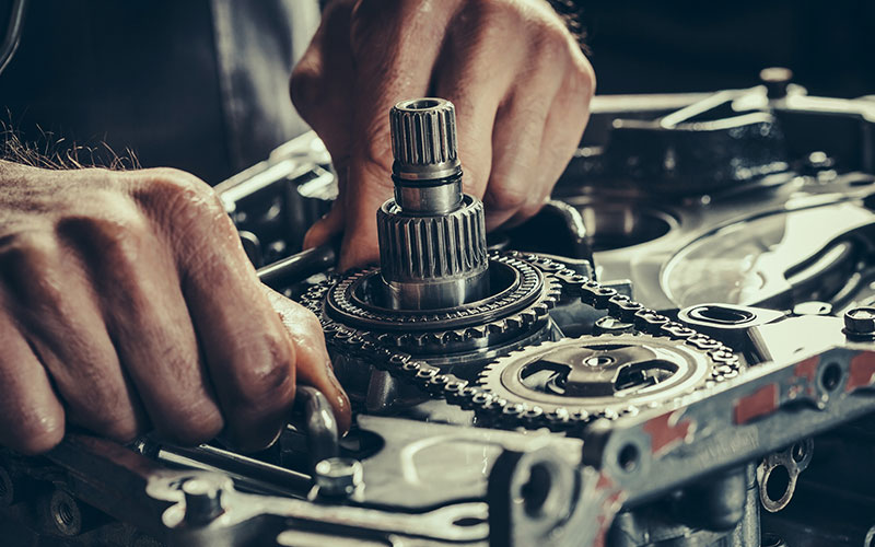Mechanic working on a CVT