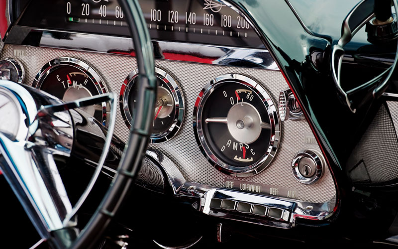 Classic car dashboard