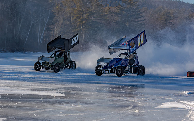 Ice Racing on a frozen lake - Steve Hutchins on lrirc.com
