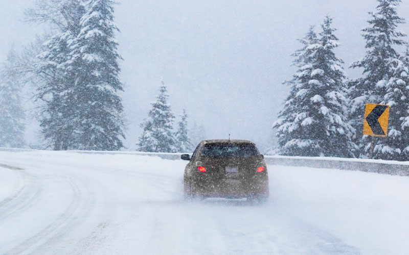 Snowy driving conditions