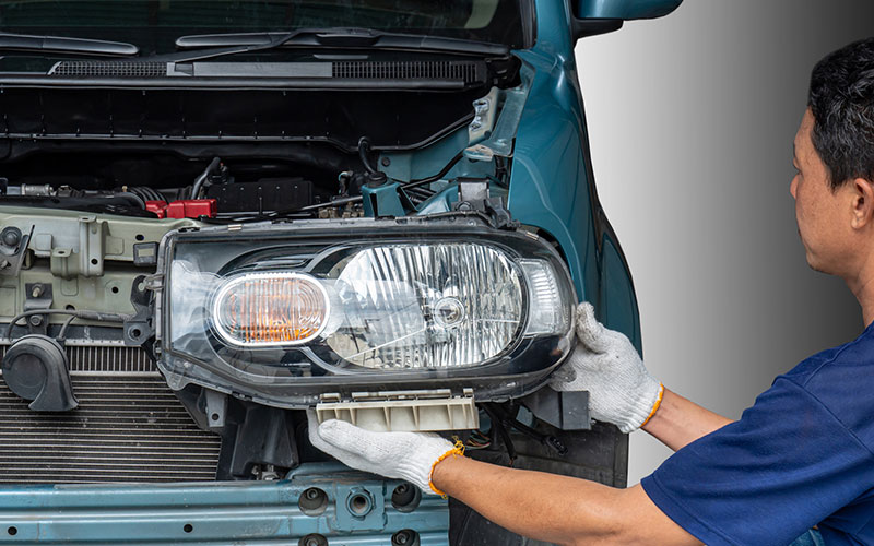 Attaching new headlight assembly Attaching new headlight assembly