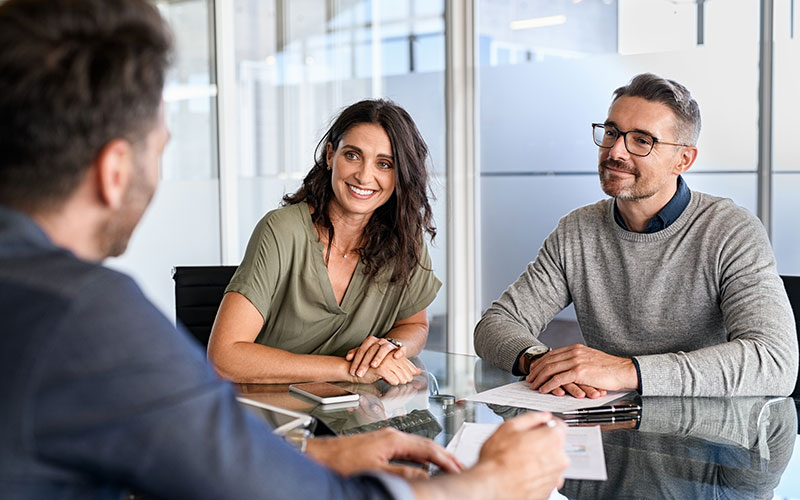 Couple in a meeting at a bank