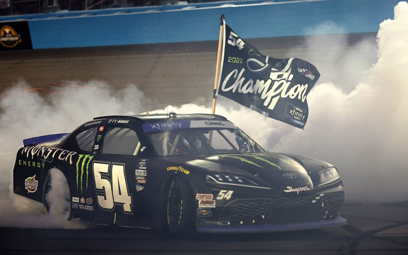 Ty Gibbs celebrating his Xfinity Championship win – tygibbs.com