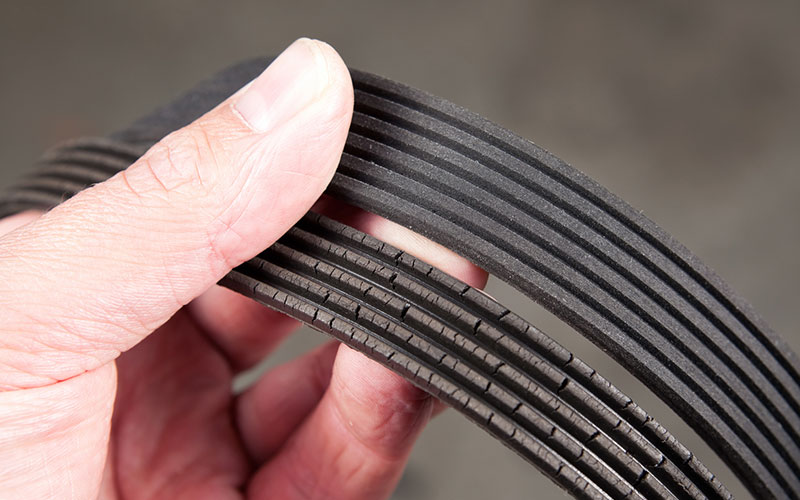 Old and new serpentine belts