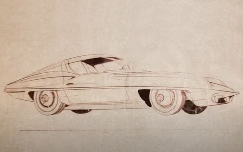 Pete Brock's C2 Sketch - corvettemuseum on YouTube