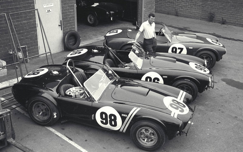 Carroll Shelby with 3 competition Cobras - shelby.com